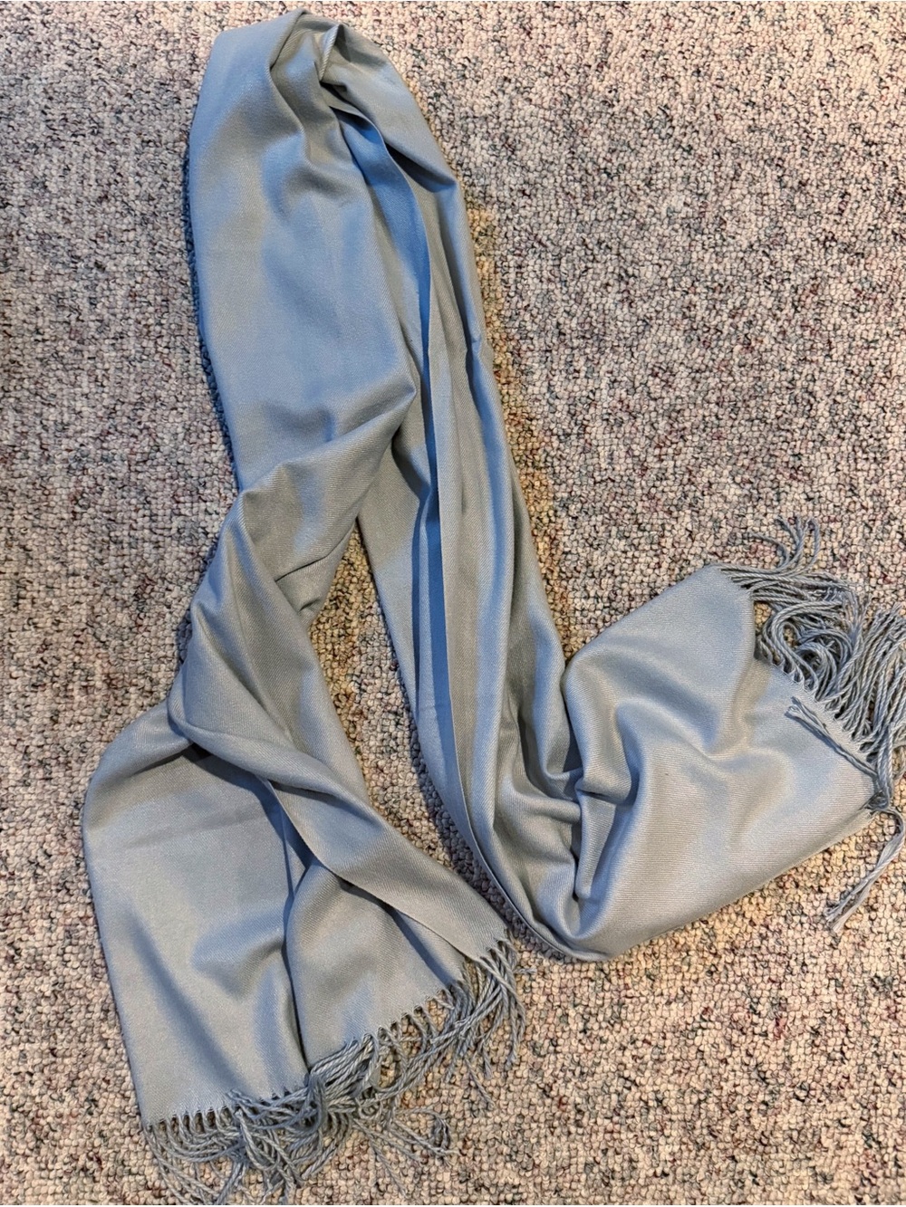 Light grey Fringed Pashmina Scarf